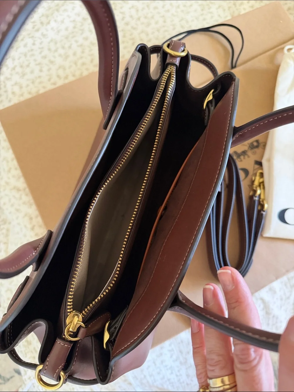 Coach Deep Brown Leather Dome Satchel